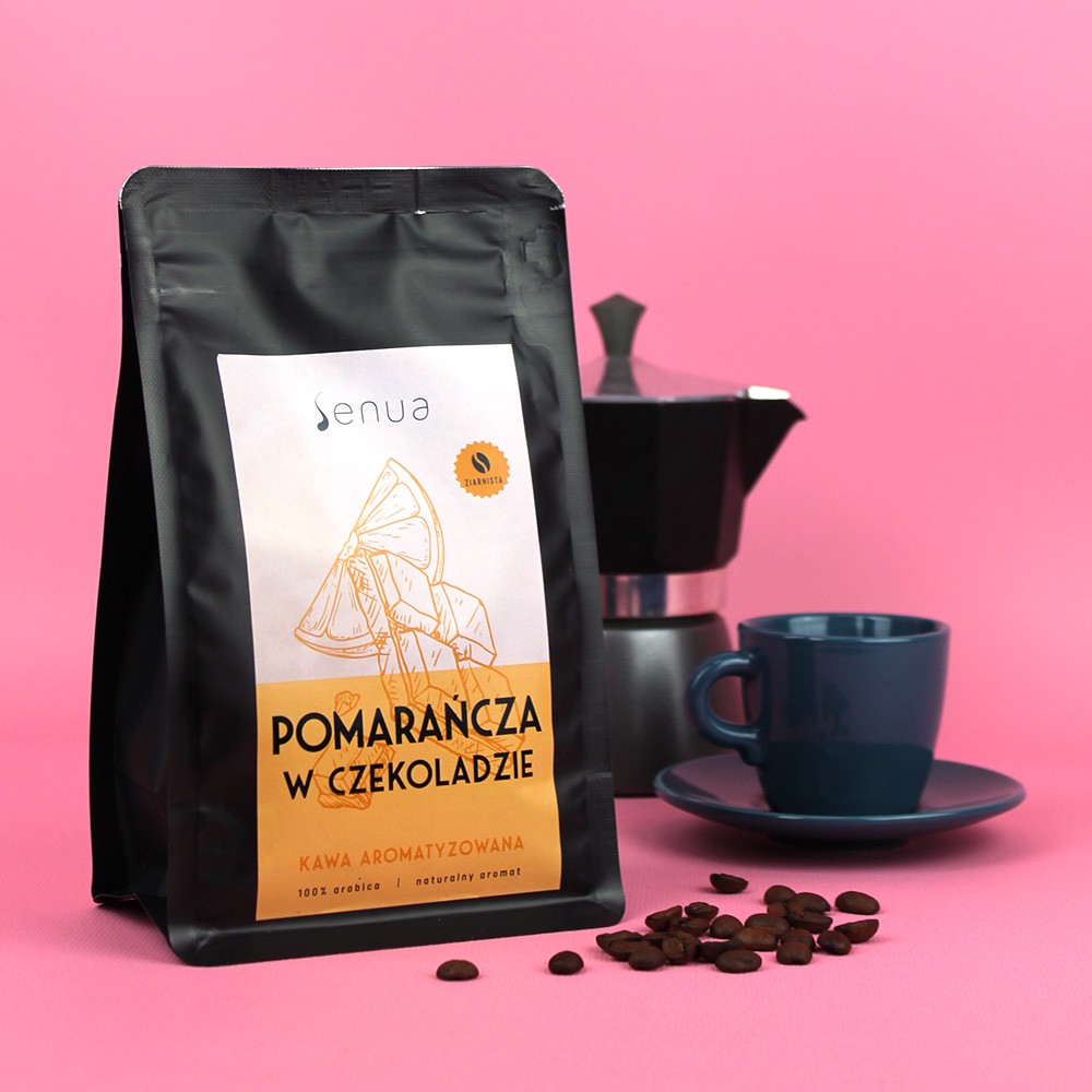 Kawa smakowa aromatyzowana Pomarańcza w Czekoladzie - ziarnista | Senua